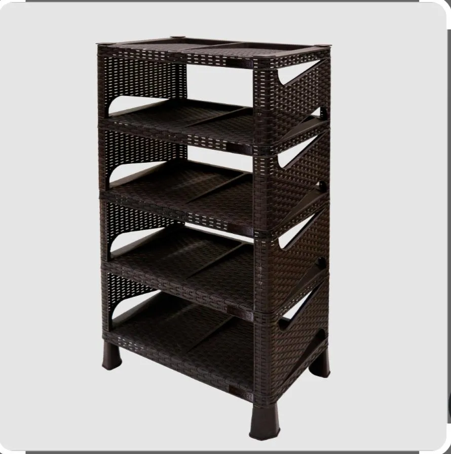 ZAPATERA RATTAN 5N- COLOR CAFE 